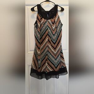 Enfocus Studio Black and Vibrant Patterned Dress